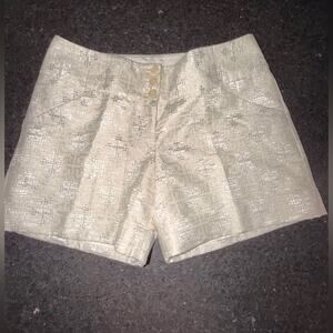 NEW The Limited Shorts White Silver Metallic Lined Cassidy Chino Dressy SZ 10